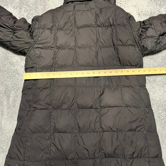 Lands End Down Puffer Coat Womens Medium 10-12 Black Insulated Long Parka Jacket - Picture 6 of 11